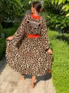 Mystique Animal Print Tunic With Orange Trim In Multi
