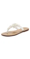 Mystique Beaded Thong Sandals White/pearl In White/pearl