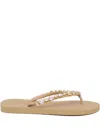 Mystique Blakely Crystal-embellished Flip-flops In Gold