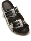 Mystique Buckle Studded Sandals In Brown