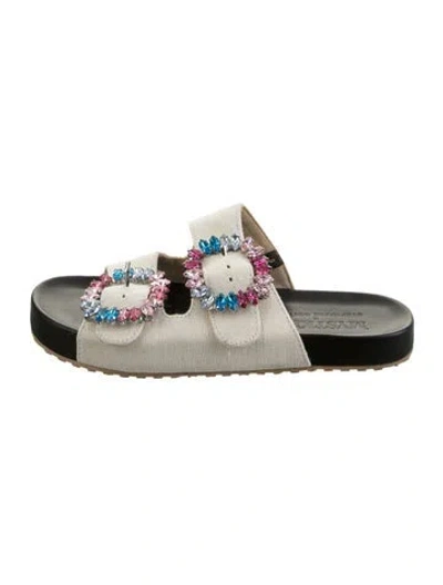 Pre-owned Mystique Canvas Slides In Neutral