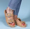Mystique Cork Sandal In Beige In Beige