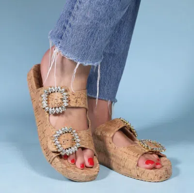 Mystique Cork Sandal In Beige