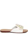 Mystique Crystal-embellished Leather Sandals In White