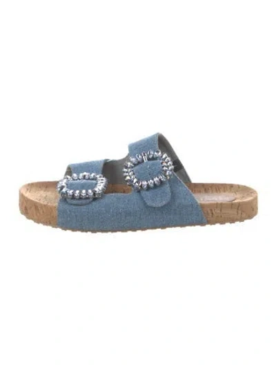 Pre-owned Mystique Denim Slides In Blue