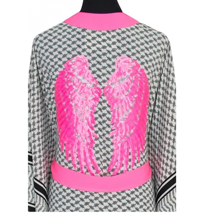 Mystique Desert Tribe Midi Kimono Wings Neon Pink