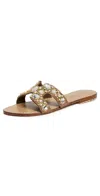 Mystique Embellished Slides Camel/clear In Camel/clear