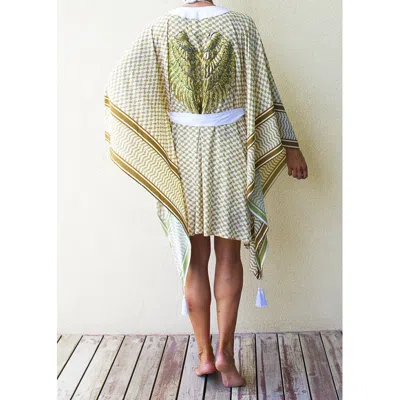 Mystique Hippie Chic Kimono Midi In Green