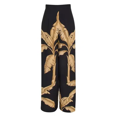 Mystique Jungle Gold Palm Marbella Pants Black