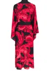 Mystique Jungle Red Palm Kimono Long In Multi
