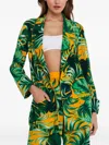 Mystique Leaf-print Blazer In Green