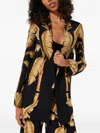 Mystique Leaf-print Jacket In Black