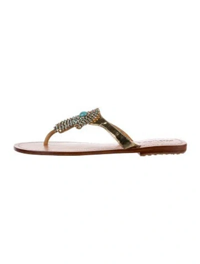 Pre-owned Mystique Leather Crystal Embellishments In Gold/metallic