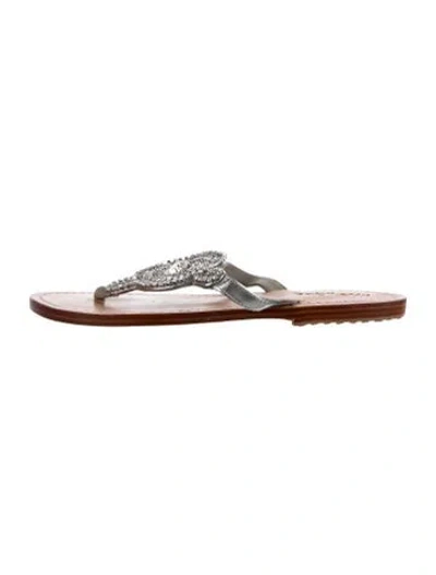 Pre-owned Mystique Leather Crystal Embellishments In Silver