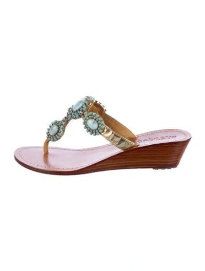 Pre-owned Mystique Leather Crystal Embellishments T-strap Sandals In Purple