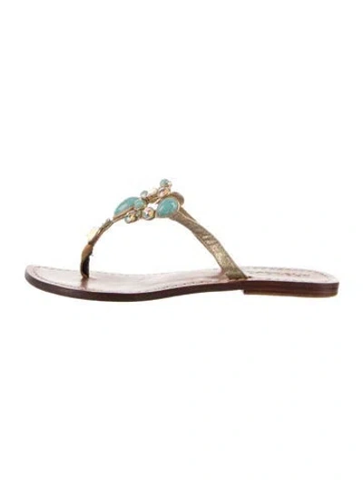 Pre-owned Mystique Leather Flats In Silver