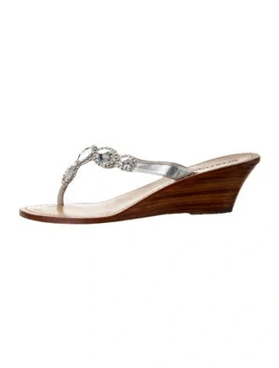 Pre-owned Mystique Leather Flip Flops In White