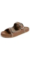 Mystique Leather Footbed Sandals Camel In Camel