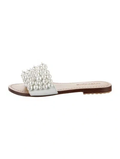 Pre-owned Mystique Leather Patterned Mules In Silver