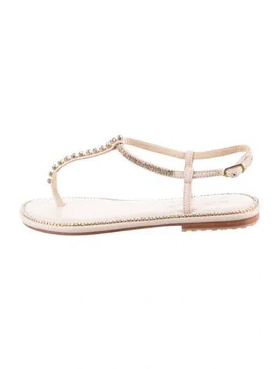Pre-owned Mystique Leather T-strap Sandals In Pink