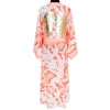 Mystique Pastel Willow Long Kimono Wings In Salmon In Pink