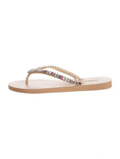 Pre-owned Mystique Rubber Printed Flip Flops In Neutral