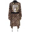 Mystique Safari Brown Leopard Midi Kimono Panther Black In Brown