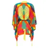 Mystique Tribal Colorful Mayan Short Kimono Wings In Neon Yellow In Multi