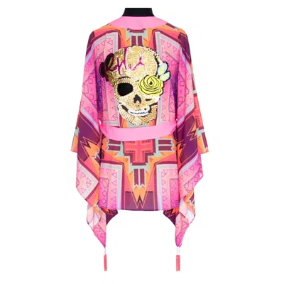 Mystique Tribal Kimono Midi In Pink