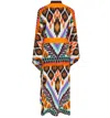 Mystique Tribal Orange Apache Long Kimono Neon Orange In Multi