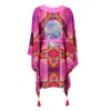 Mystique Tribal Pink Midi Kimono Skull Neon Pink In Pink