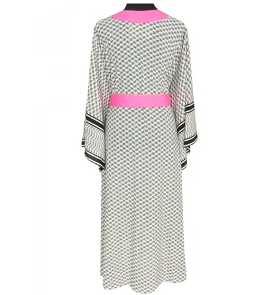 Mystique Tribe Kimono Skull Neon Pink Long In Multi