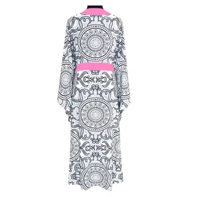 Mystique Tulum Moon Kimono Neon Pink Long In Multi