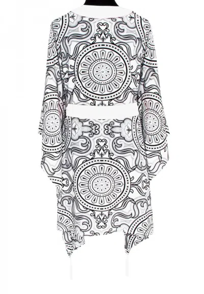 Mystique Tulum Moon Kimono Off White Midi In Multi