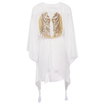 Mystique White Midi Kimono Wings