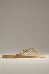Mystique X Anthropologie Embellished Thong Sandals In Beige