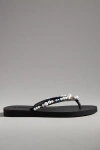 Mystique X Anthropologie Embellished Thong Sandals In Black