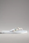 Mystique X Anthropologie Embellished Thong Sandals In White