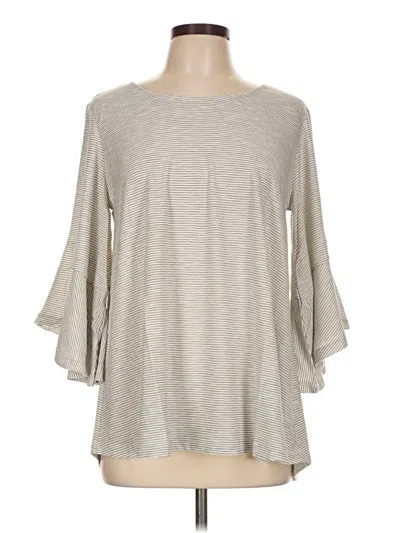 Pre-owned Mystree 3/4 Sleeve T-shirt In Gray