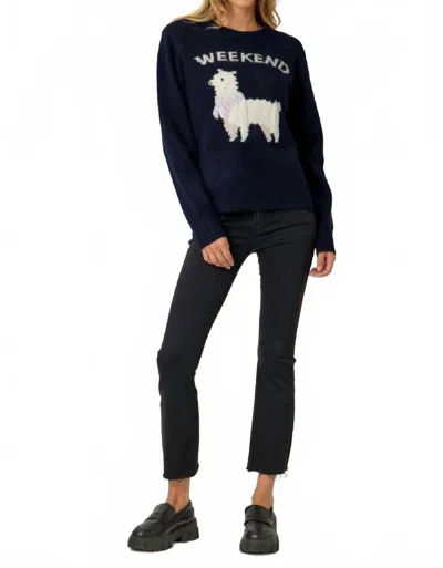 Mystree Alpaca Weekend Sweater In Navy In Black