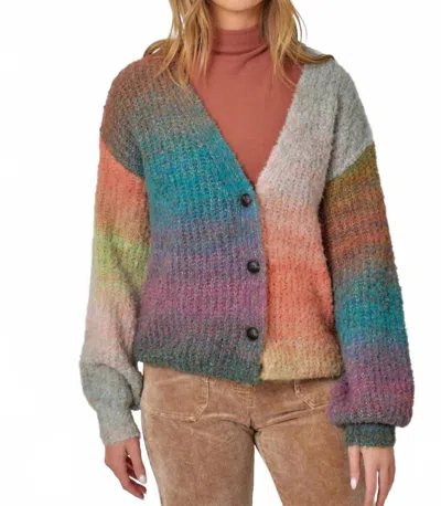 Mystree Ashton Cardigan In Rainbow In Multi