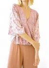 Mystree Boho Wrap Blouse In Lavender In Purple