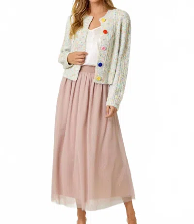 Mystree Bubblegum Beauty Cardigan In Ivory In Multi