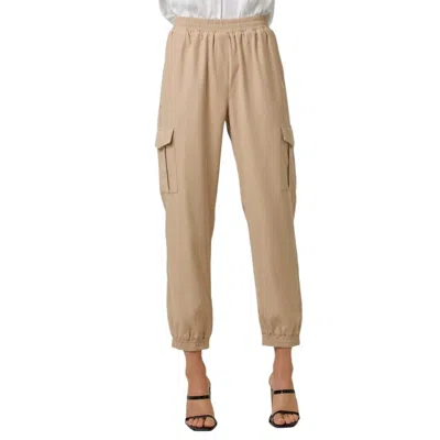Mystree Cargo Jogger Pants In Latte In Brown