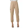 Mystree Cargo Jogger Pants In Latte In Multi