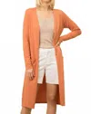 Mystree Carly Long Sleeves Cardigan In Rust In Orange