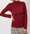 Mystree Cashmere Turtleneck Sweater In Burgundy In Red