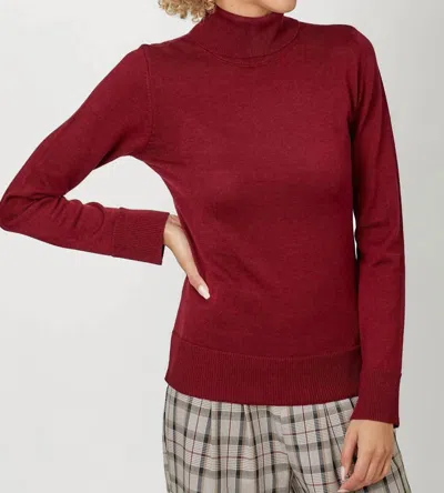 Mystree Cashmere Turtleneck Sweater In Burgundy In Red