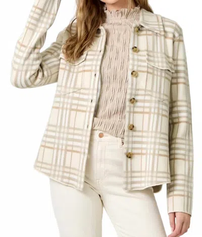 Mystree Check Patterned Sweater Jacket In Oatmeal In Neutral