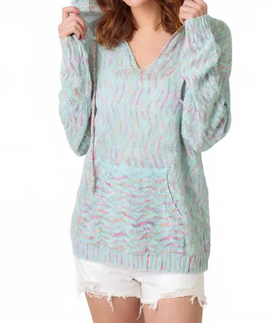 Mystree Chevron Hoodie Sweater In Multicolor